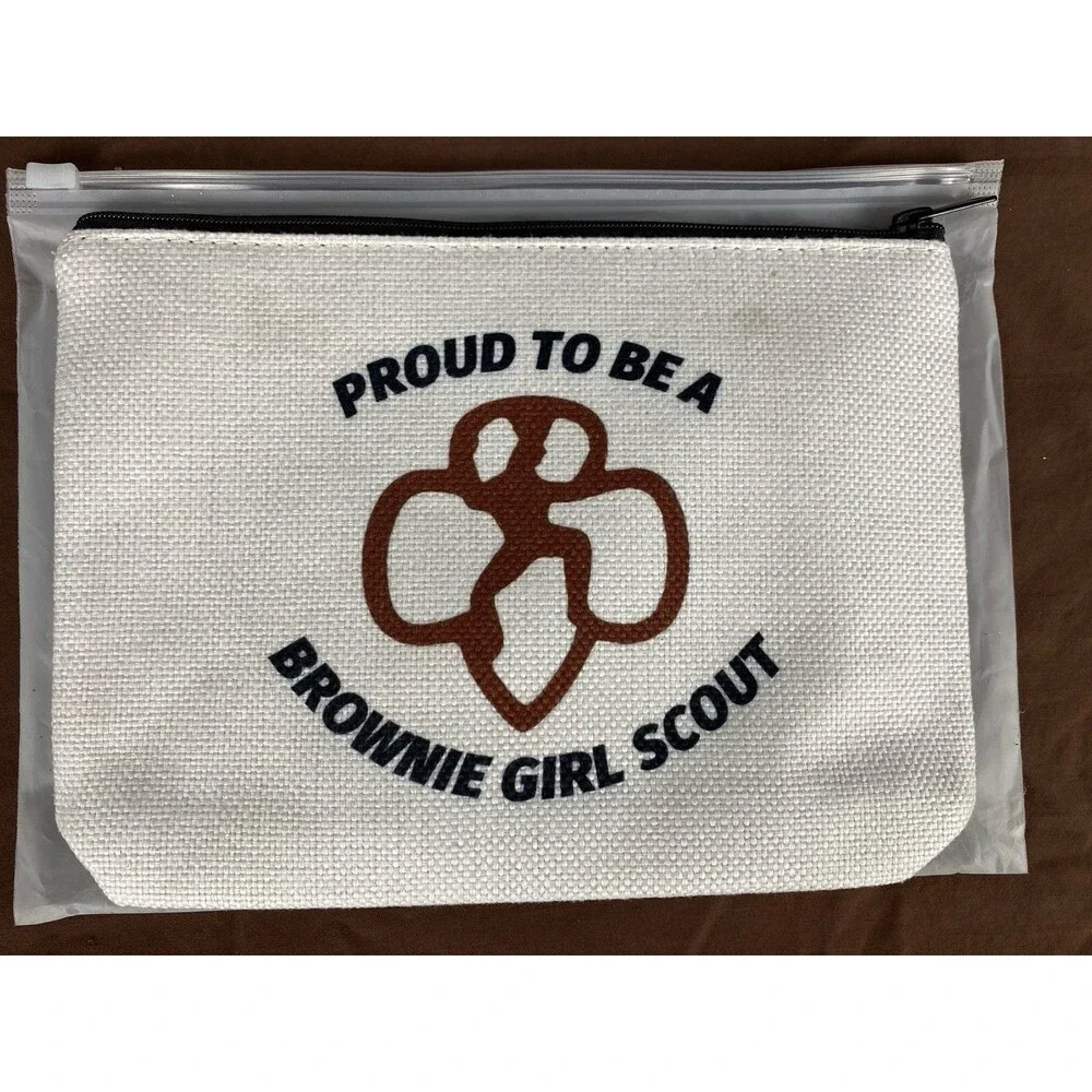 Brownie Girl Scout Cosmetic Bag Girl Scout Troop Zipper Pouch Scout
